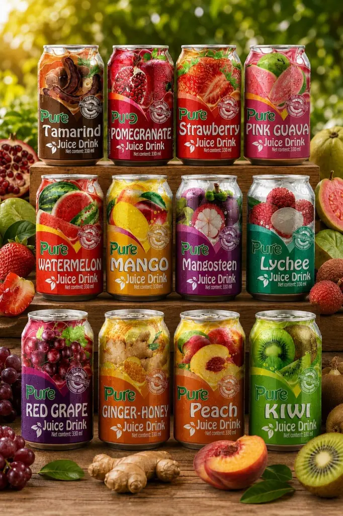 Canned fruit juice drinks